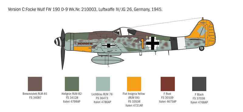 Model Kit letadlo 1312 - FOCKE WULF FW-190 D-9 (1:72)