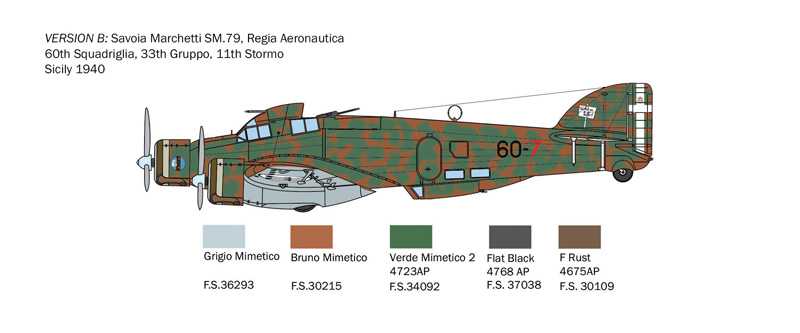 Model Kit letadlo 1412 - SM-79 Sparviero Bomber edition (1:72)