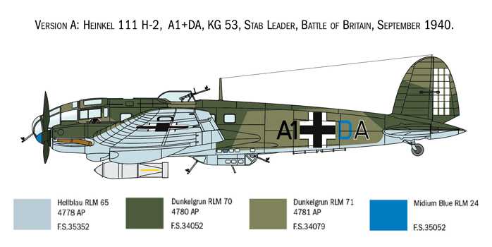 Model Kit letadlo 1436 - HEINKEL HE111H (1:72)