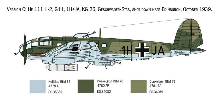 Model Kit letadlo 1436 - HEINKEL HE111H (1:72)
