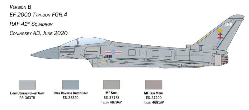 Model Kit letadlo 1457 - Eurofighter Typhoon EF-2000 "In R.A.F. Service" (1:72)