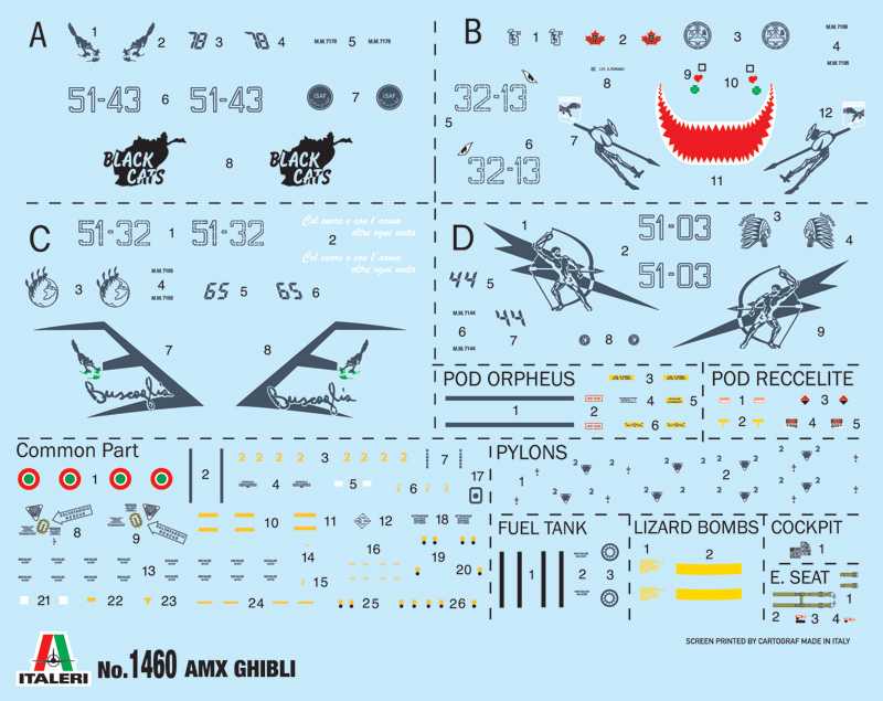 Model Kit letadlo 1460 - AMX Ghibli (1:72)