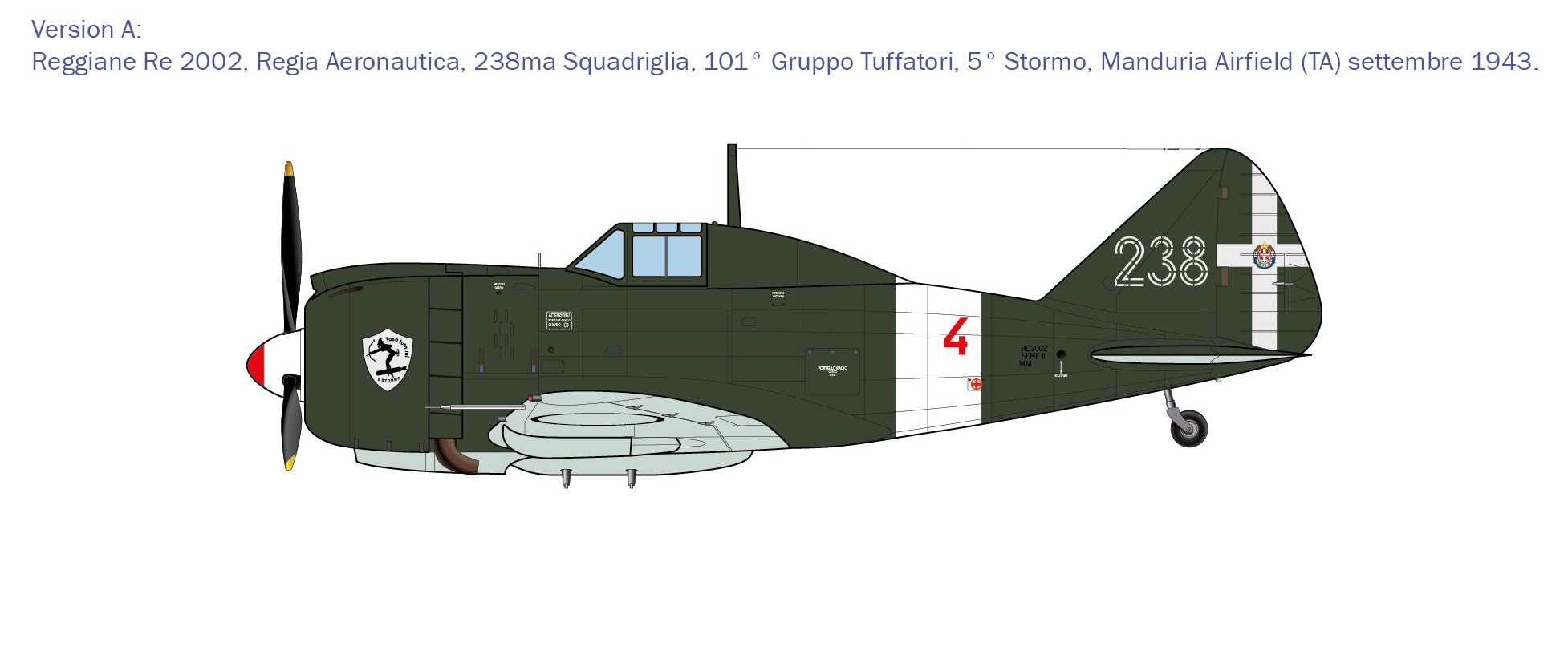 Model Kit letadlo 1472 - Reggiane Re.2002 Ariete (1:72)