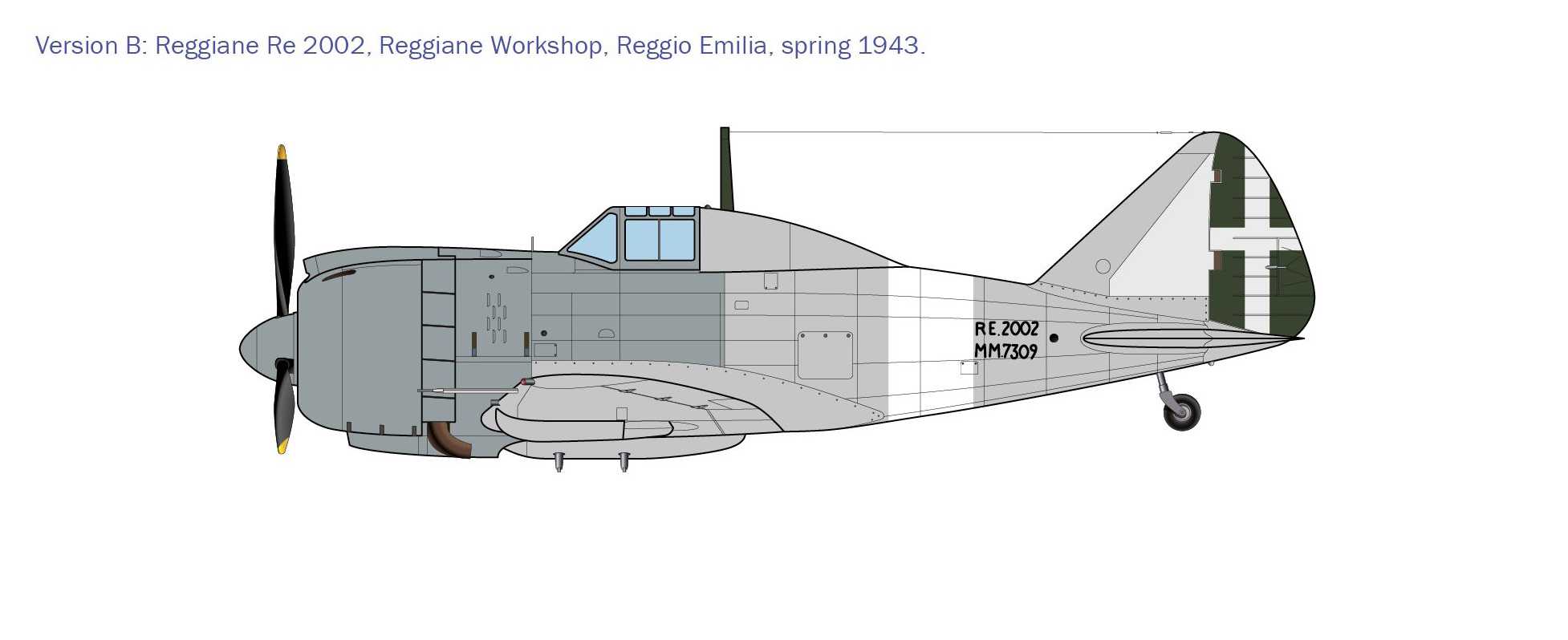 Model Kit letadlo 1472 - Reggiane Re.2002 Ariete (1:72)