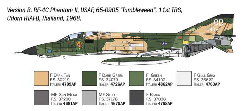 Model Kit letadlo 1477 - RF-4 C/E Phantom II (1:72)
