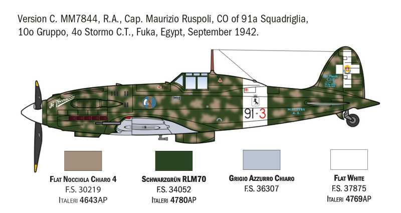 Model Kit letadlo 1481 - MC.202 Folgore Aces (1:72)