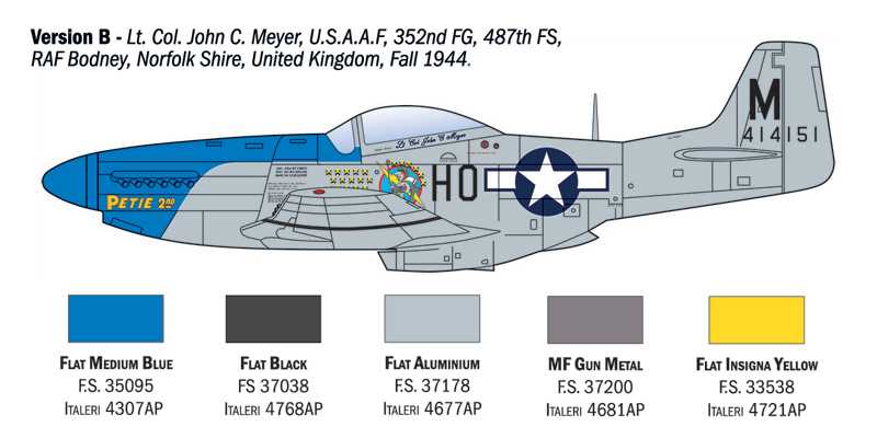 Model Kit letadlo 1484 - P-51D Mustang Aces (1:72)