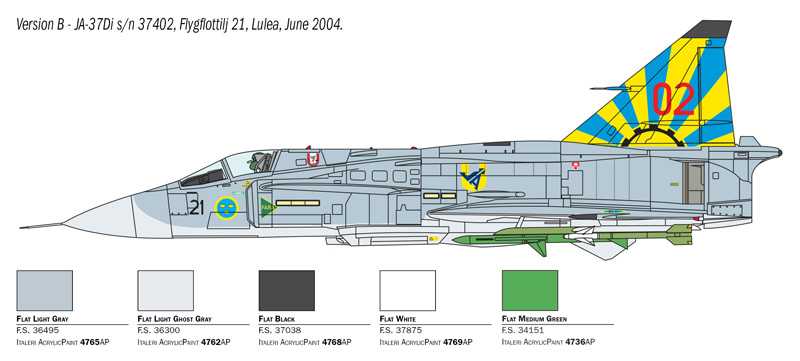 Model Kit letadlo 2785 - SAAB JA 37/AJ 37 VIGGEN (1:48)