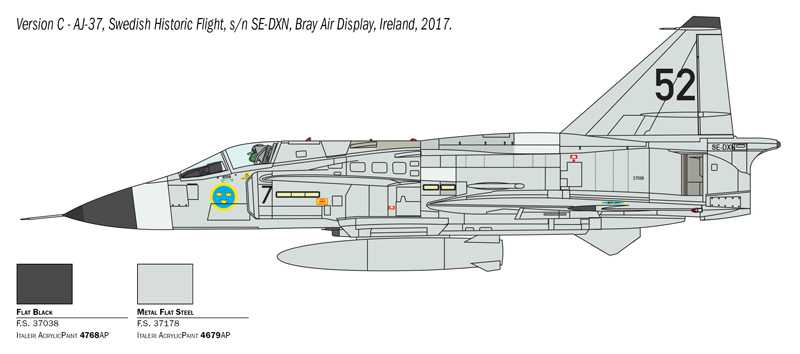 Model Kit letadlo 2785 - SAAB JA 37/AJ 37 VIGGEN (1:48)