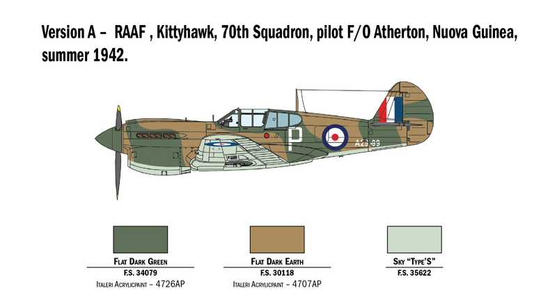 Model Kit letadlo 2795 - P-40E/K Kittyhawk (1:48)