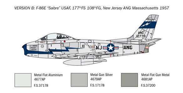 Model Kit letadlo 2799 - F-86E “Sabre” (1:48)