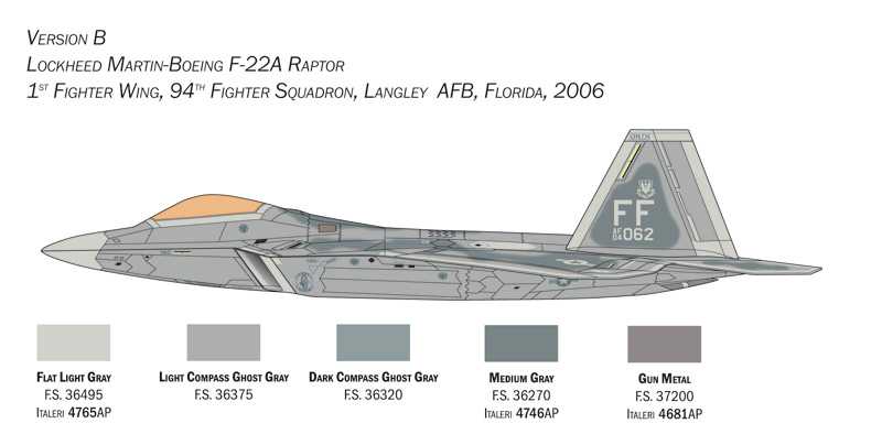 Model Kit letadlo 2822 - Lockheed Martin F-22A Raptor (1:48)