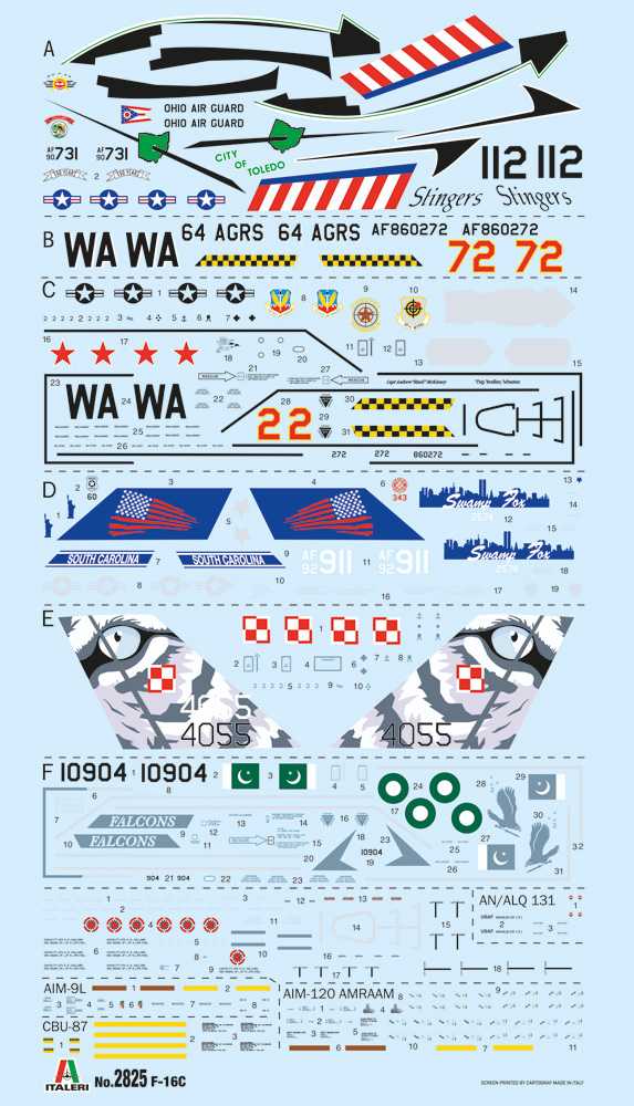 Model Kit letadlo 2825 - F-16C Fighting Falcon (1:48)