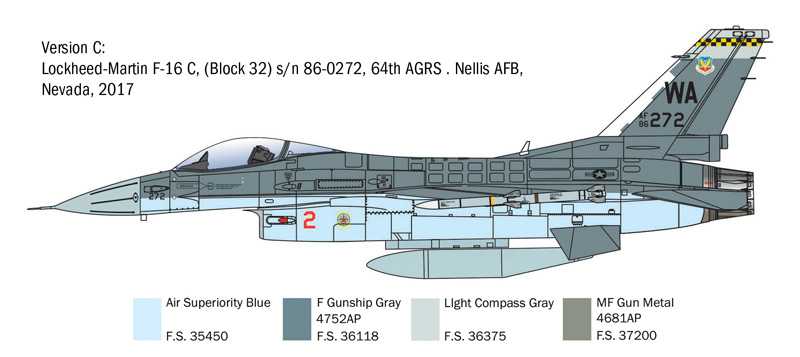 Model Kit letadlo 2825 - F-16C Fighting Falcon (1:48)
