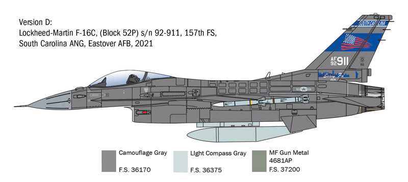 Model Kit letadlo 2825 - F-16C Fighting Falcon (1:48)