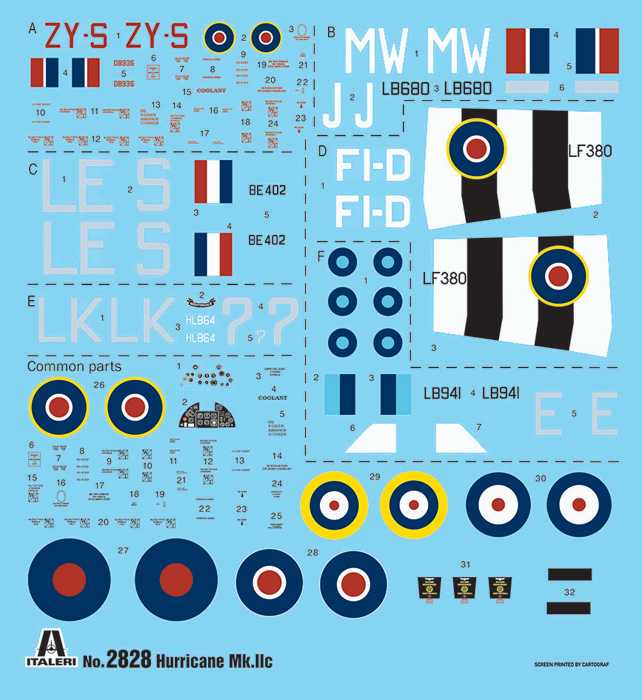Model Kit letadlo 2828 - Hurricane Mk.II C (1:48)