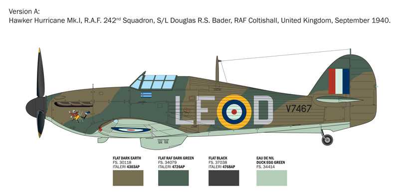 Model Kit letadlo 2838 - Hurricane Mk.I aces (1:48)