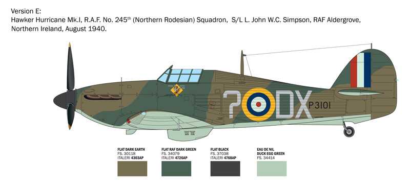 Model Kit letadlo 2838 - Hurricane Mk.I aces (1:48)