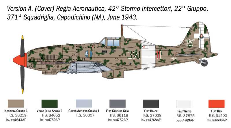 Model Kit letadlo 2840 - MC.202 Folgore (1:48)
