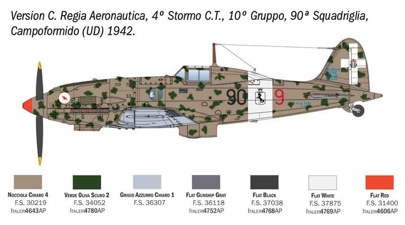 Model Kit letadlo 2840 - MC.202 Folgore (1:48)