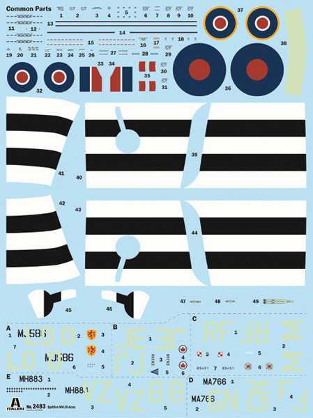 Model Kit letadlo 2843 - Spitfire Mk. IX Aces (1:48)