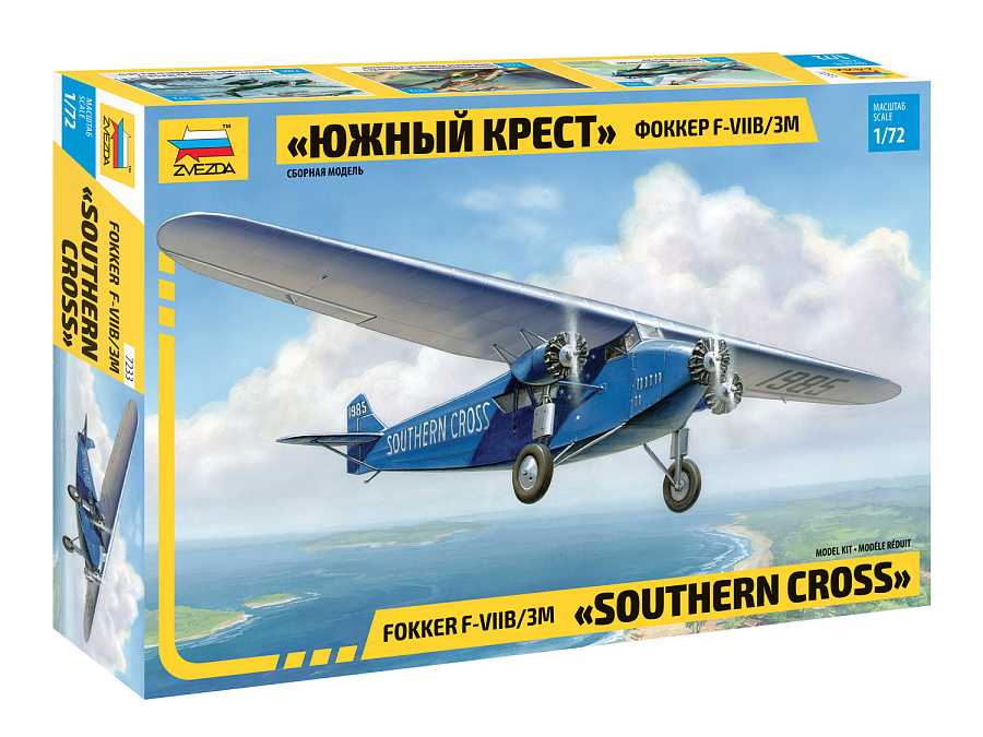 Model Kit letadlo 7233 - Fokker F-VII Trimotor (1:72)