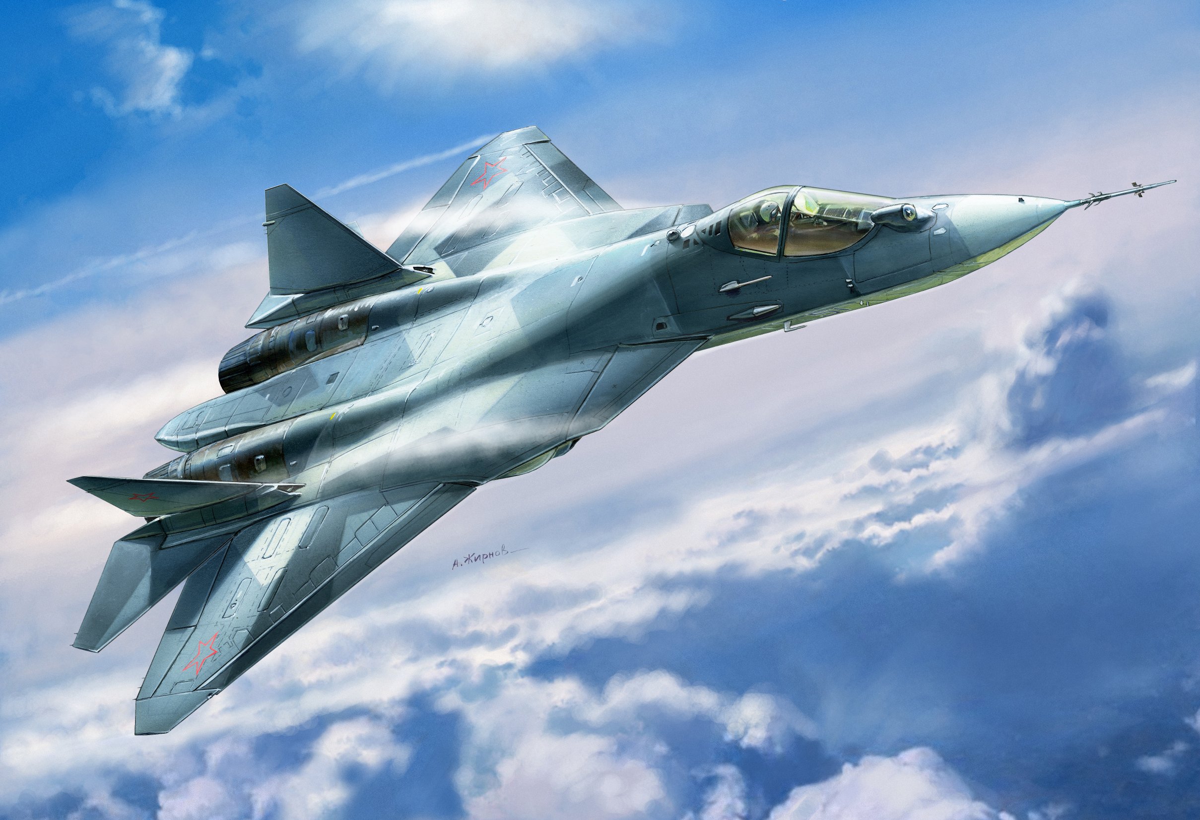 Model Kit letadlo 7275 - Sukhoi T-50 Russian Stealth Fighter (1:72)