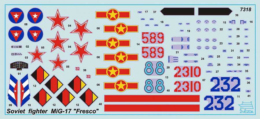 Model Kit letadlo 7318 - MIG-17 "Fresco" (1:72)