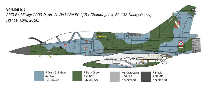 Model Kit letadlo 90023 - Mirage 2000 D (1:72)