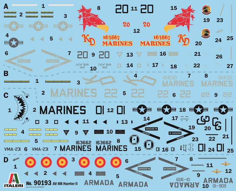 Model Kit letadlo 90193 - AV-8B Harrier II (1:72)
