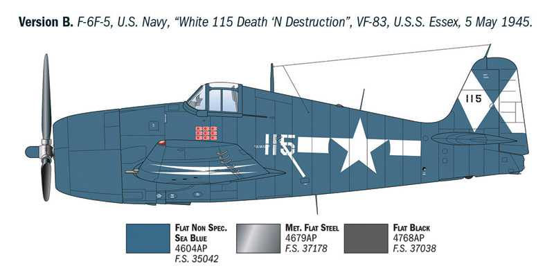 Model Kit letadlo 91213 - F6F-3/5 Hellcat (1:72)