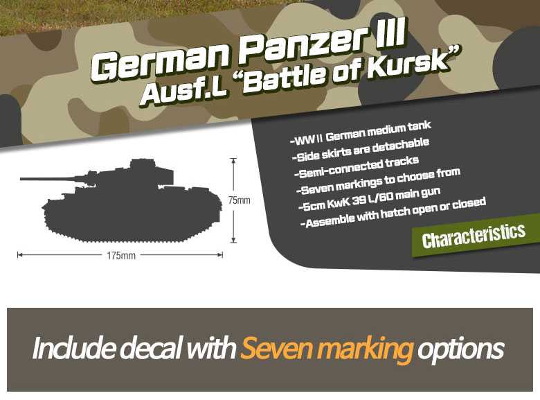 Model Kit military 13545 - German Panzer III Ausf.L "Battle of Kursk" (1:35)