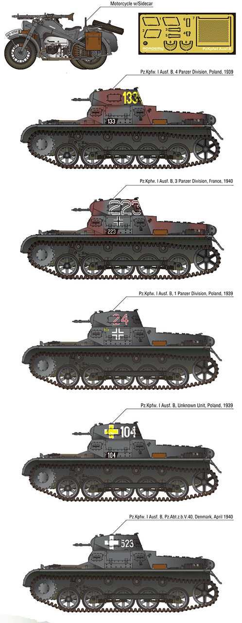 Model Kit military 13556 - German Panzer I Ausf.B & Motorcycle (1:35)