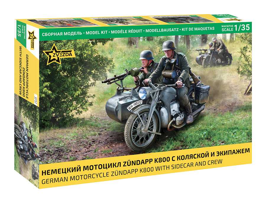 Model Kit military 3717 - Zuendapp K800 Motorcycle w/sidecar (1:35)