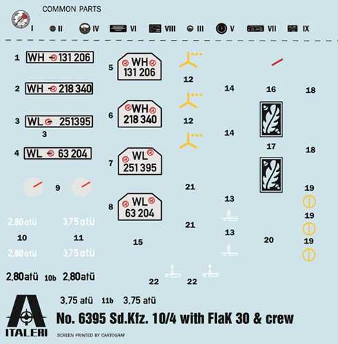 Model Kit military 6395 - Sd.Kfz 10/4 with Flak 30 and Crew (1:35)