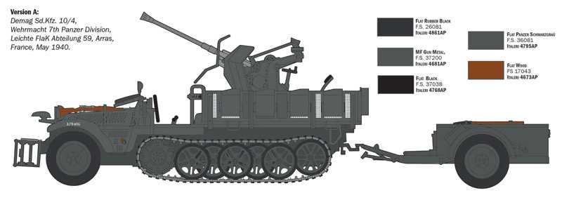 Model Kit military 6395 - Sd.Kfz 10/4 with Flak 30 and Crew (1:35)