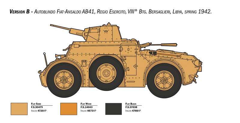 Model Kit military 6591 - AB 41 with Bersaglieri Italian Infantry (1:35)