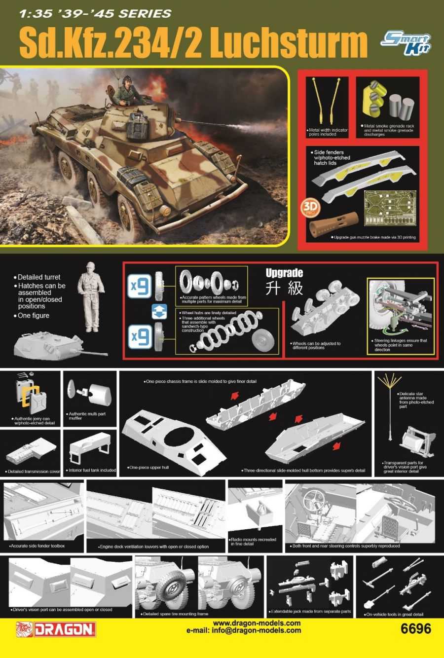 Model Kit military 6696 - Sd.Kfz. 234/2 LUCHSTRUM (1:35)