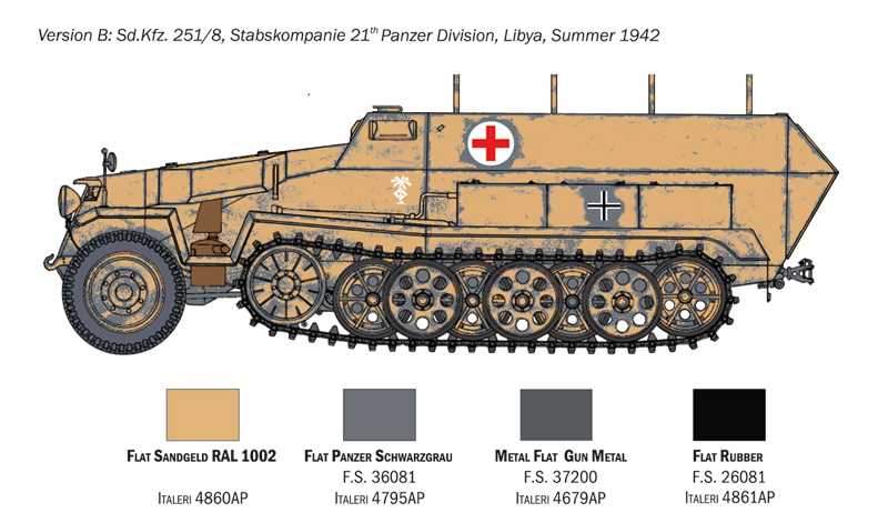 Model Kit military 7077 - Sd.Kfz. 251/8 Ambulance (1:72)