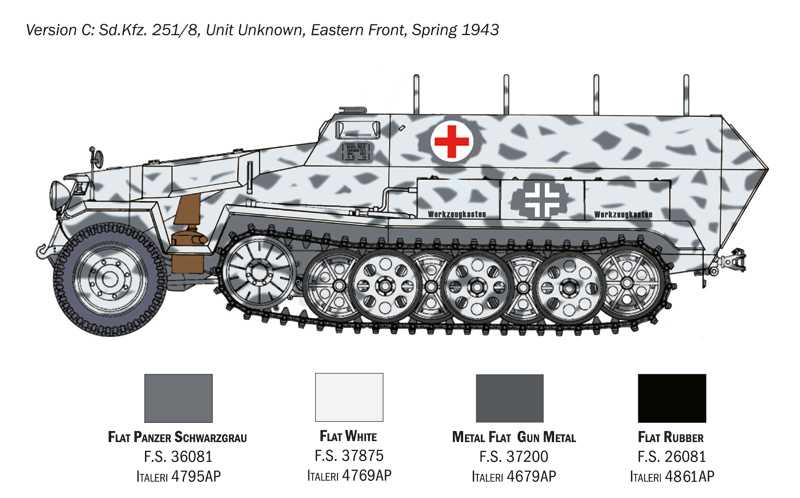 Model Kit military 7077 - Sd.Kfz. 251/8 Ambulance (1:72)