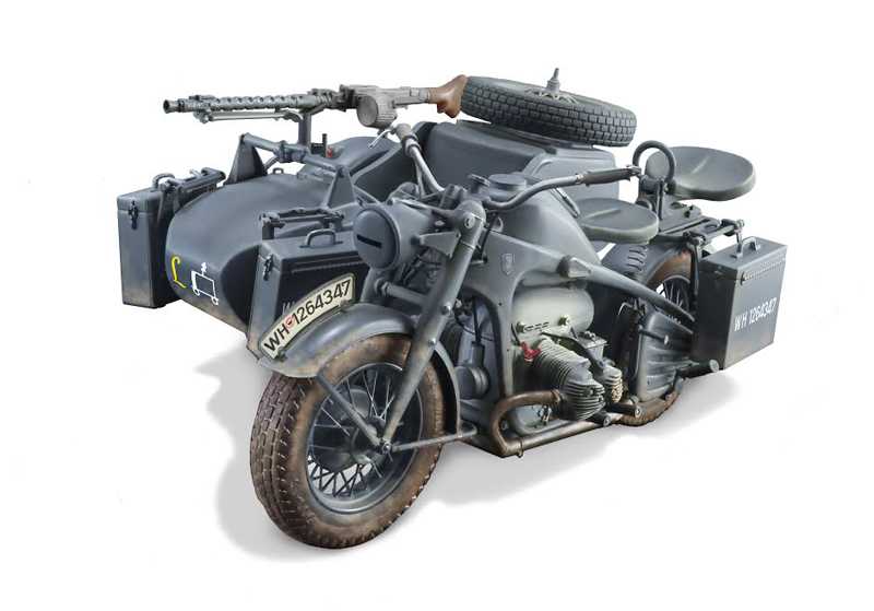 Model Kit military 7406 - Zundapp KS 750 with sidecar (1:9)