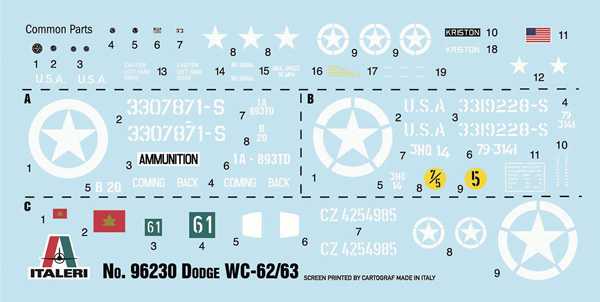 Model Kit military 96230 - Dodge WC62 1 1/2t 6x6 Truck (1:35)
