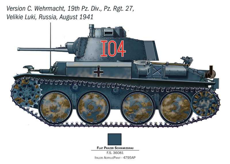 Model Kit military 96489 - Pz. Kpfw. 38(t) Ausf. F "Ghost Division" (1:35)