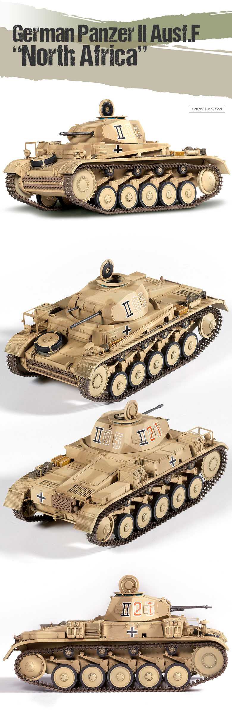 Model Kit tank 13535 - German Panzer II Ausf.F "North Africa" (1:35)