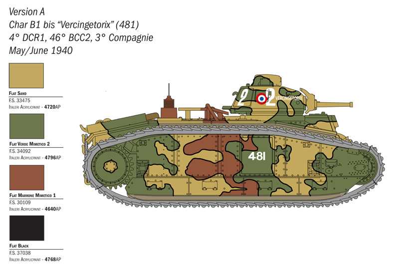 Model Kit tank 25766 - Char B1 Bis (1:56)