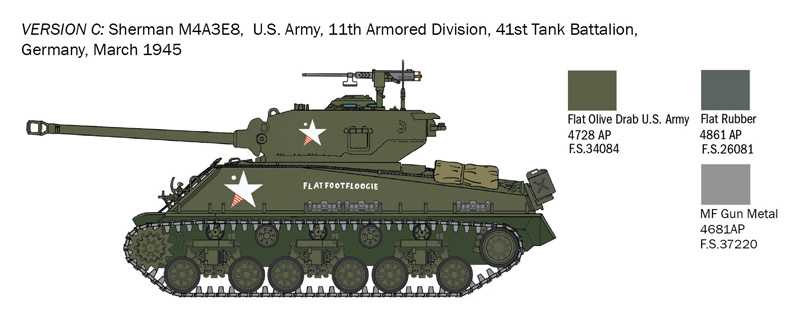 Model Kit tank 25772 - M4A3E8 Sherman "Fury" (1:56)