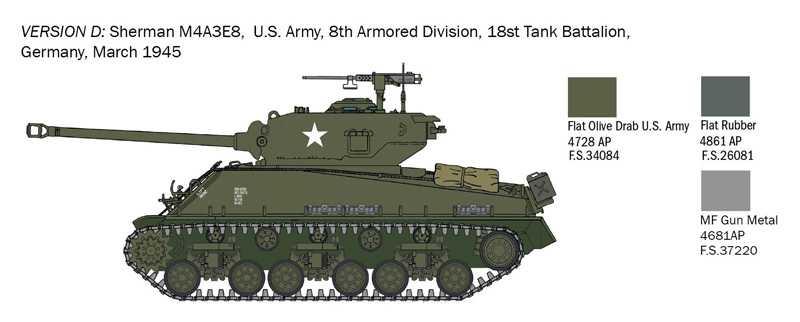Model Kit tank 25772 - M4A3E8 Sherman "Fury" (1:56)