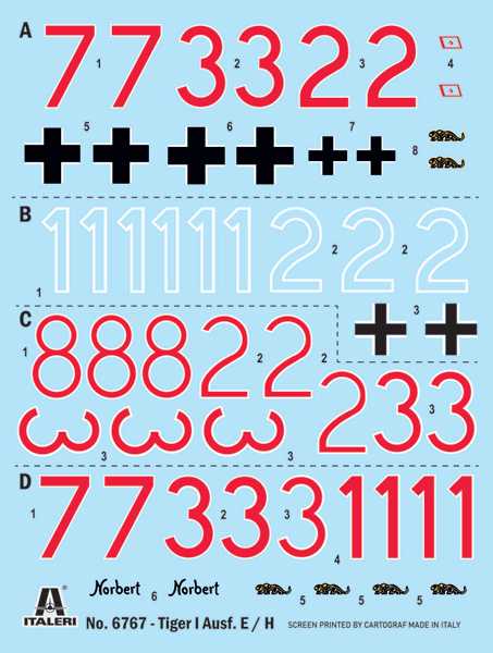 Model Kit tank 6767 - Pz. Kpfw. VI Tiger I Ausf. E/H1 (1:35)