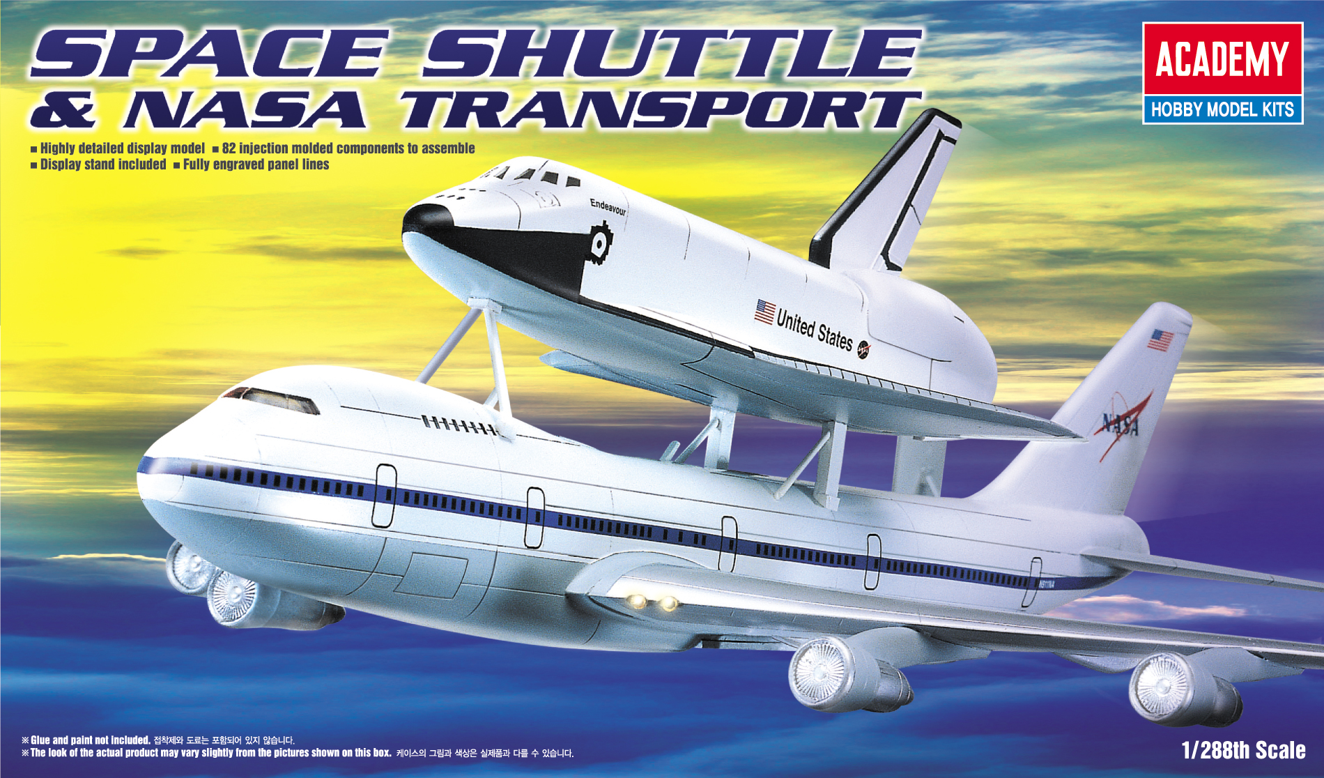 Model Kit vesmír 12708 - 1/288 SHUTTLE & 747 CARRIER (1:288)