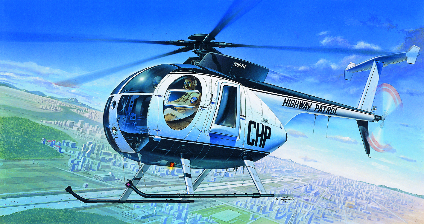 Model Kit vrtulník 12249 - HUGHES 500D POLICE HELICOPTER (1:48)